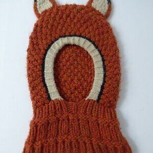 Alpaca Wool Knit Kid's Fox Hooded Hat